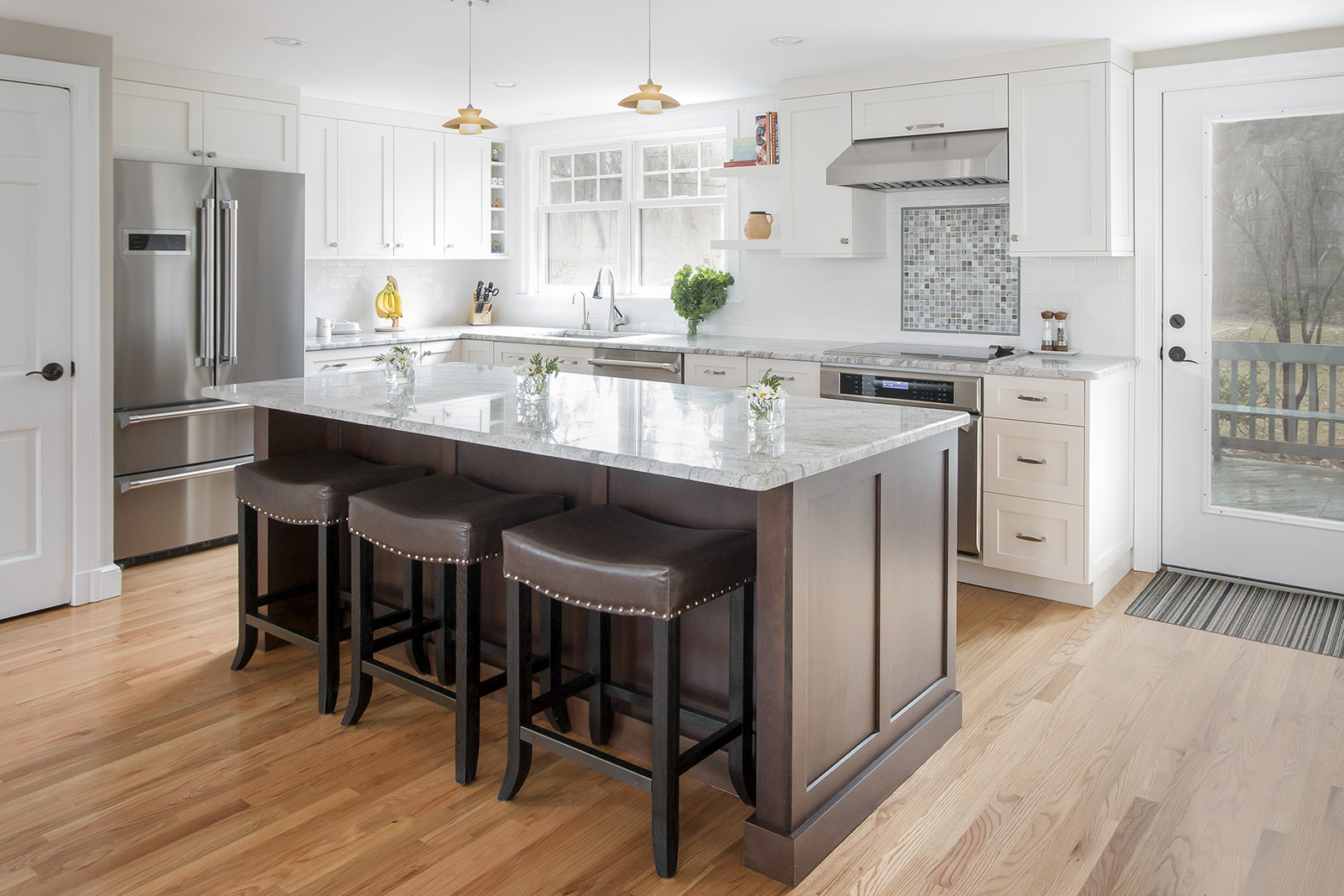 beautiful kitchen with marbel countertops